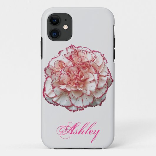 Peppermint-anjer met naam Case-Mate iPhone case (Achterkant)