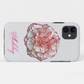 Peppermint-anjer met naam Case-Mate iPhone case (Achterkant (horizontaal))