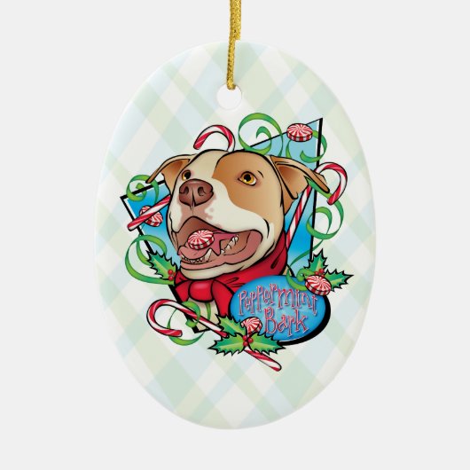 Peppermint Bark Keramisch Ornament (Voorkant)