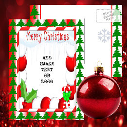 Peppermint-Briefkaart voor kerstfoto's klaar voor Feestdagenkaart