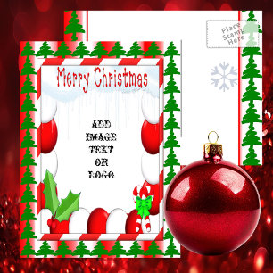 Peppermint-Briefkaart voor kerstfoto's klaar voor  Feestdagenkaart