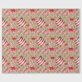 Peppermint Candy Cane Gift Wrap Paper Cadeaupapier (Vlak)