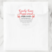 Peppermint Candy Cane Homemade Sugar Scrub Custom Ronde Sticker (Tas)