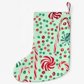 Peppermint Candy Cane KerstSweets CUSTOM Kleine Kerstsok (Achterkant)