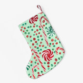 Peppermint Candy Cane KerstSweets CUSTOM Kleine Kerstsok (Achterkant (Hangend))