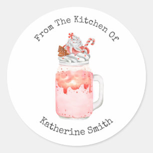 Peppermint Candy Cane Milkshake uit de keuken Ronde Sticker