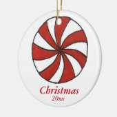 Peppermint Candy Cane Starlight Mint Kerstmis Keramisch Ornament (Links)