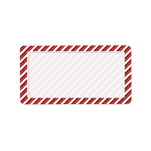 Peppermint Candy Cane Stripe Adresetiketten Etiket
