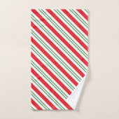 Peppermint Candy Cane Stripes Pattern (rood/groen) Bad Handdoek (Handdoek)