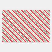 Peppermint Candy Cane Stripes Pattern (rood/groen) Inpakpapier Vel (Voorkant)