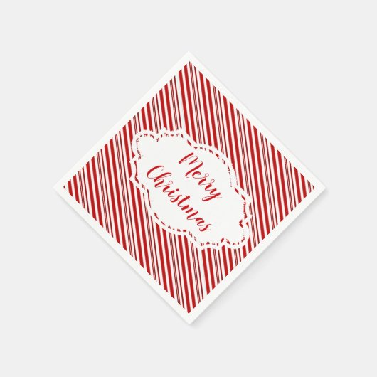 Peppermint candy stripe personalized servet (Hoek)