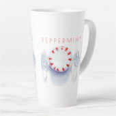 PEPPERMINT CANDY Tall Latte Mug + Texte (Angle droit)