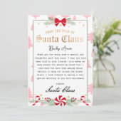 Peppermint Dreams Letter van Santa Printable Kaart (Staand voorkant)