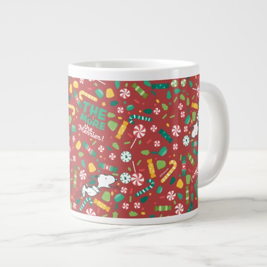Peppermint Dreams Snoopy Snoep Pattern Extra Grote Beker (Voorkant rechts)