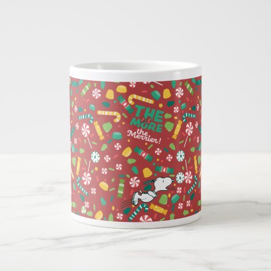 Peppermint Dreams Snoopy Snoep Pattern Extra Grote Beker (Voorkant)