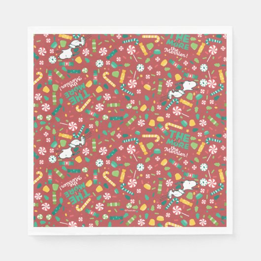 Peppermint Dreams Snoopy Snoep Pattern Servet (Voorkant)