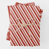 Peppermint en Sneeuwrode en witte schroefdraad Inpakpapier Vel (In situ)