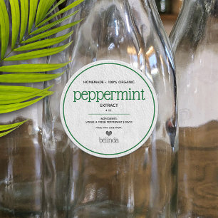 Peppermint Extrait Personnalisé Étiquette de boute