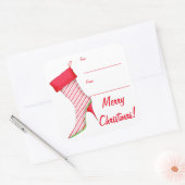 Peppermint Haut talon Boot Stocking Art Étiquette (Enveloppe)