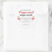 Peppermint Homemade Sugar Scrub Editable Ronde Sticker (Tas)