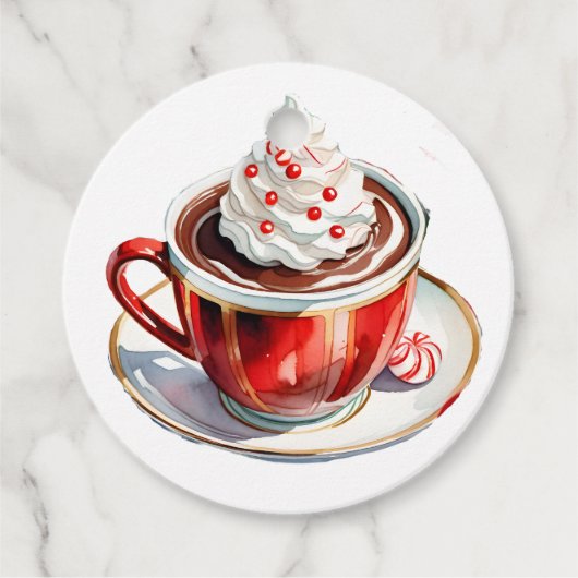 Peppermint Hot Chocolate Christmas Gift Label (Voorkant)
