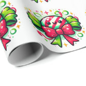 Peppermint Joy: Holiday Candy Character Cadeaupapier (Rol Hoek)