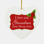 Peppermint-kerstfoto Keramisch Ornament (Achterkant)