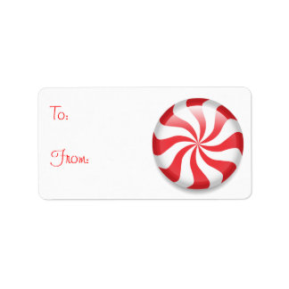 Peppermint Kerstmis cadeau tags Etiket