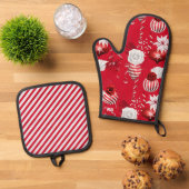 Peppermint-kerstmis Ovenwant & Pannenlap Set (Top down)