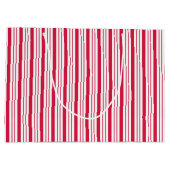 Peppermint kerstmis Poinsettia Gift Label Bag Groot Cadeauzakje (Achterkant)