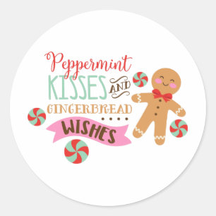 Peppermint Kisses Ronde Sticker