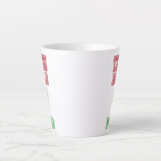 Peppermint Latte Funny Cute Cartoon Slogan Latte Mok (Voorkant)