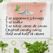 Peppermint Martini Recept Kerstmis ontwerp Theedoek (Gevouwen)