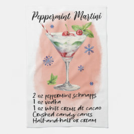 Peppermint Martini Recept Kerstmis ontwerp Theedoek