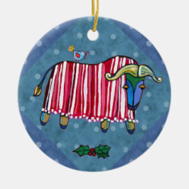 Peppermint Ox-kerstboomversiering Keramisch Ornament
