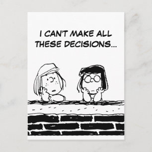 Peppermint Patty & Marcie aan de muur Briefkaart