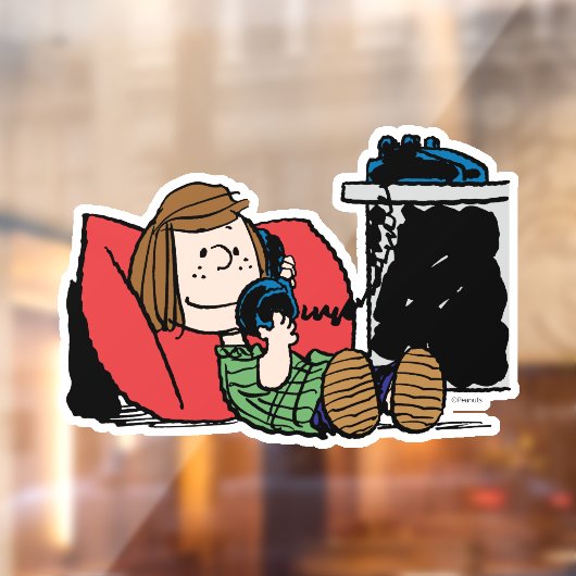 Peppermint Patty op de Telefoon Raamsticker (Vel 2)