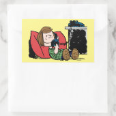 Peppermint Patty op de Telefoon Rechthoekige Sticker (Tas)