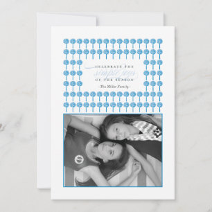 Peppermint Peacock Framed Holiday-fotokaart Feestdagenkaart