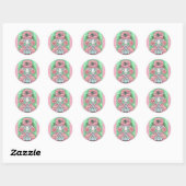 PEPPERMINT PINK POODERS, CHRISTMAS CHIENS STICKERS (Feuille)