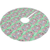 PEPPERMINT PINK POODLE CHRISTMAS TREE SKIRT KERSTBOOM ROK (Gekanteld)