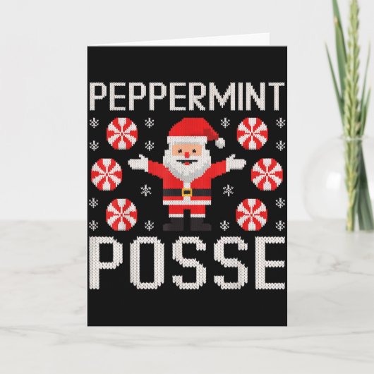 Peppermint Posse Lelijke Trui Ontwerp Kerstman Gra Kaart (Voorkant)