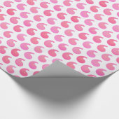 Peppermint roze paisley op wit cadeaupapier (Hoek)