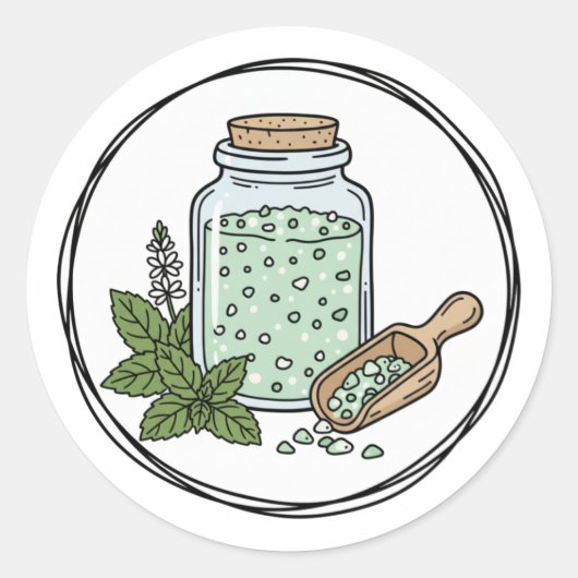 Peppermint Scrub Label Illustration | Mint Spa  (Voorkant)