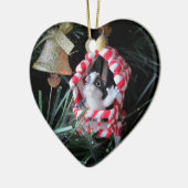 Peppermint Skunk Wagon Keramisch Ornament (Links)