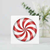 Peppermint Snoep Invitation Kaart (Staand voorkant)