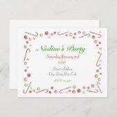 Peppermint Snoep Invitation Kaart (Voorkant / Achterkant)