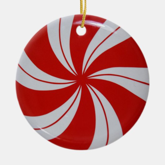 Peppermint-Snoep Keramisch Ornament (Voorkant)