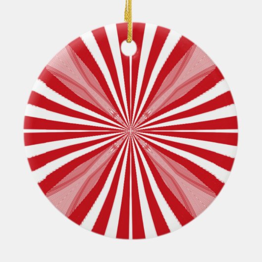 Peppermint-Snoep Keramisch Ornament (Achterkant)