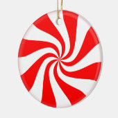 Peppermint Snoep kerstboomversiering Keramisch Ornament (Links)